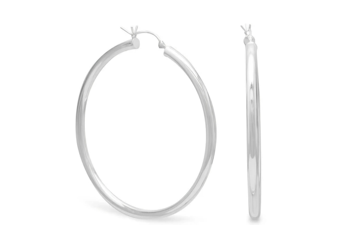 3mm x 50mm Click Hoop Earrings