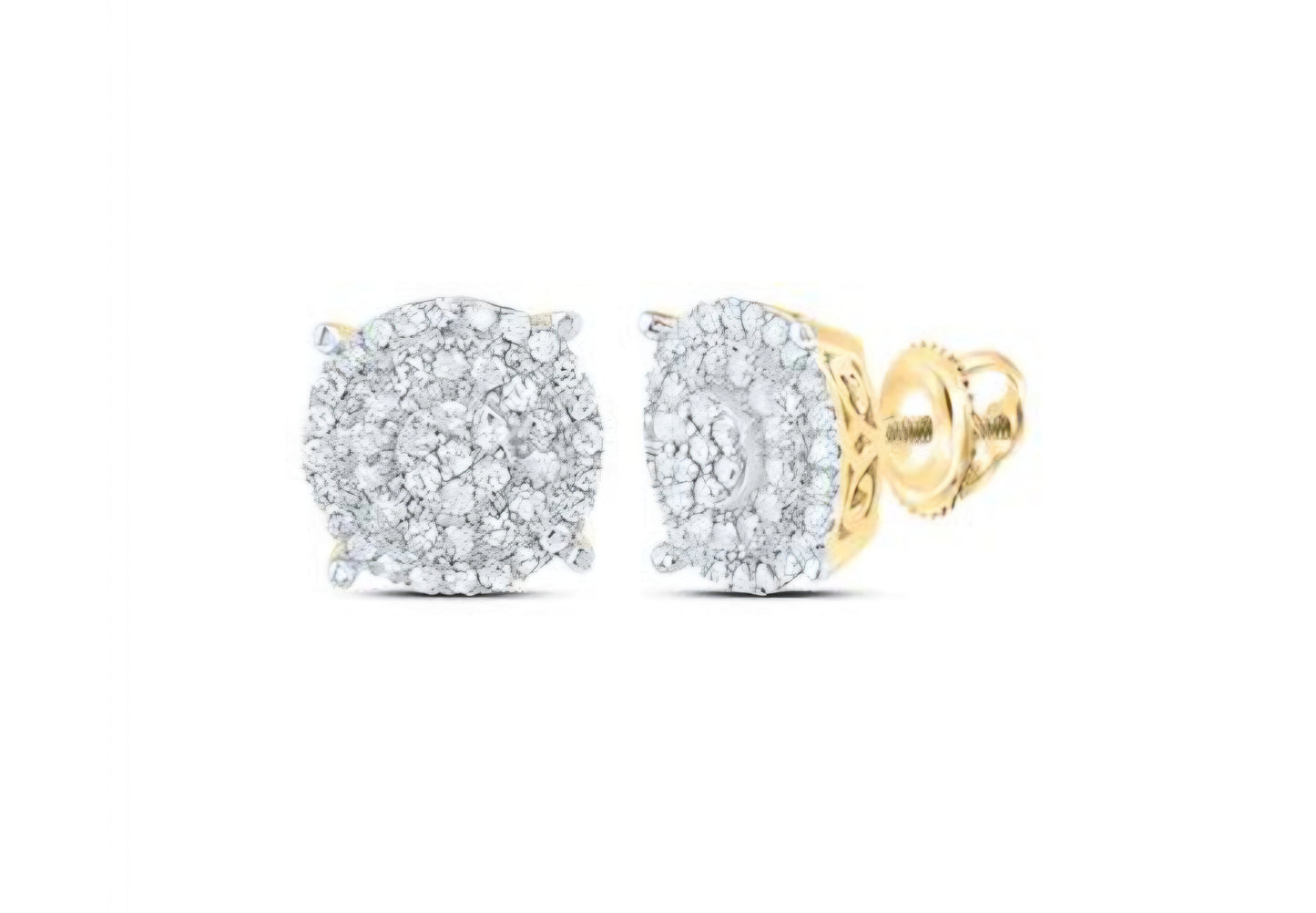 3/8CTW-NAT DIA ROUND MENS EARRING