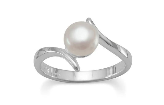 Crossover Design Cultured Freshwater Pearl Ring