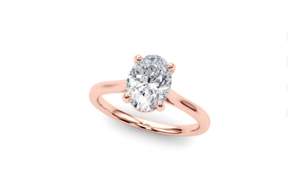 Lab Grown Diamond Solitaire Oval Engagement Ring