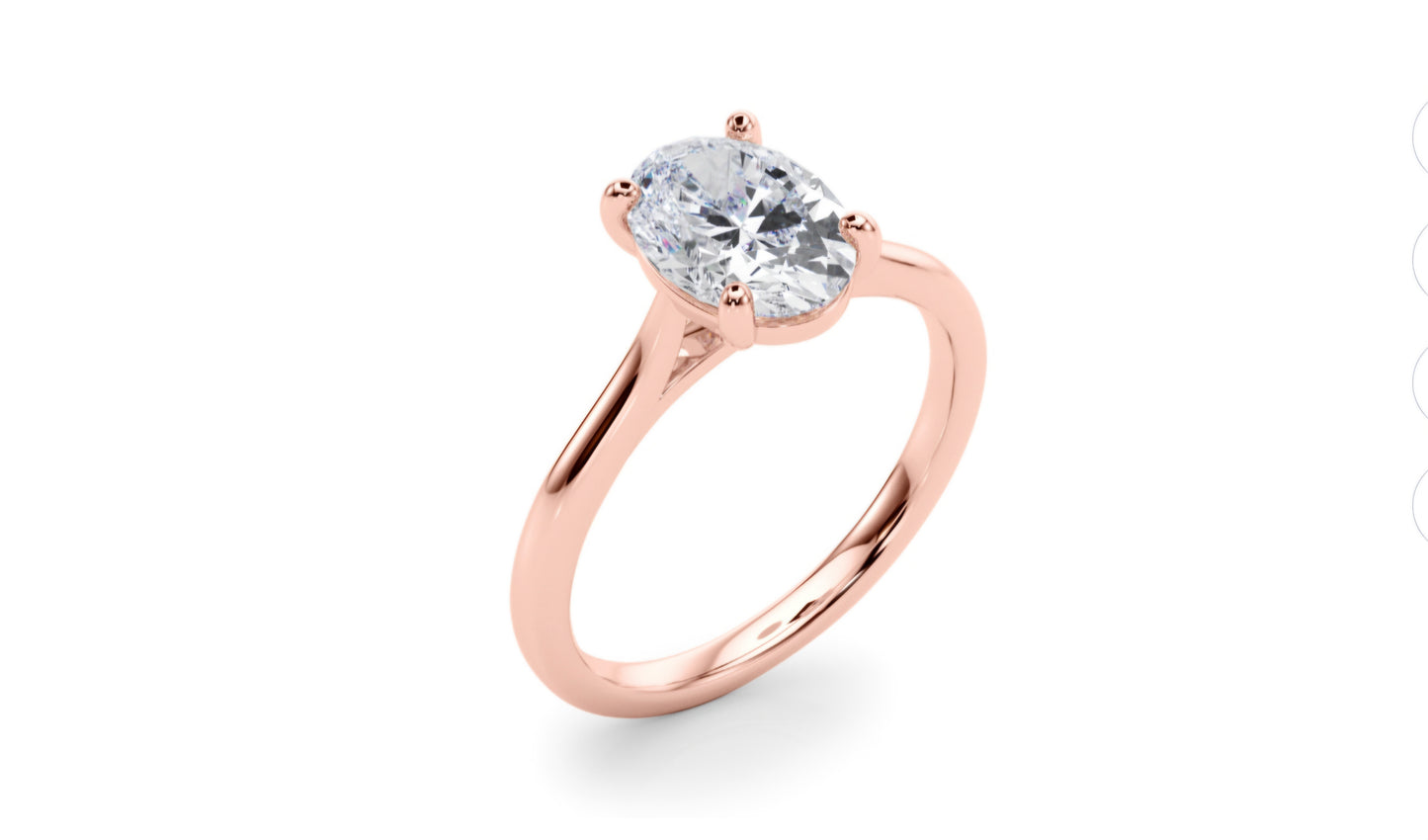 Lab Grown Diamond Solitaire Oval Engagement Ring