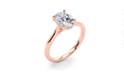 Lab Grown Diamond Solitaire Oval Engagement Ring