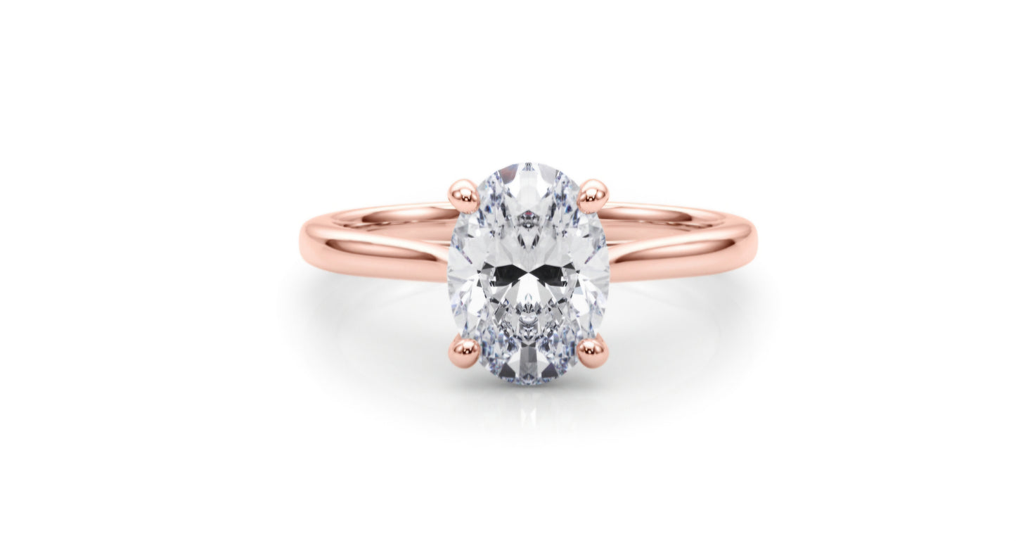 Lab Grown Diamond Solitaire Oval Engagement Ring