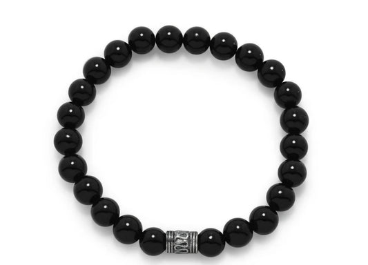 Black Onyx Bead Fashion Stretch Bracelet