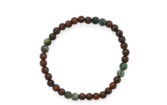8" Jasper and African Turquoise Stretch Bracelet