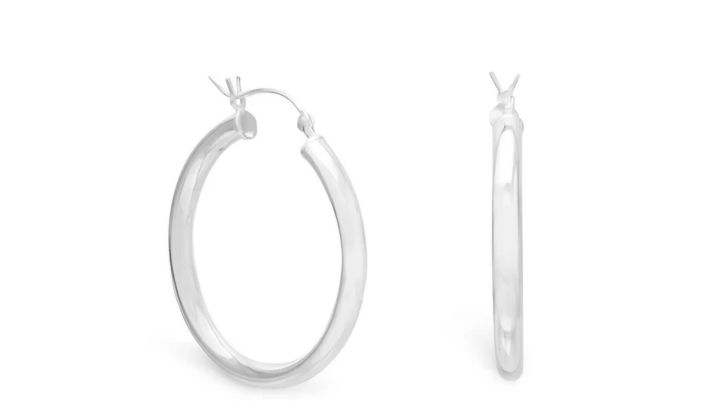 3mm x 30mm Click Hoop Earrings