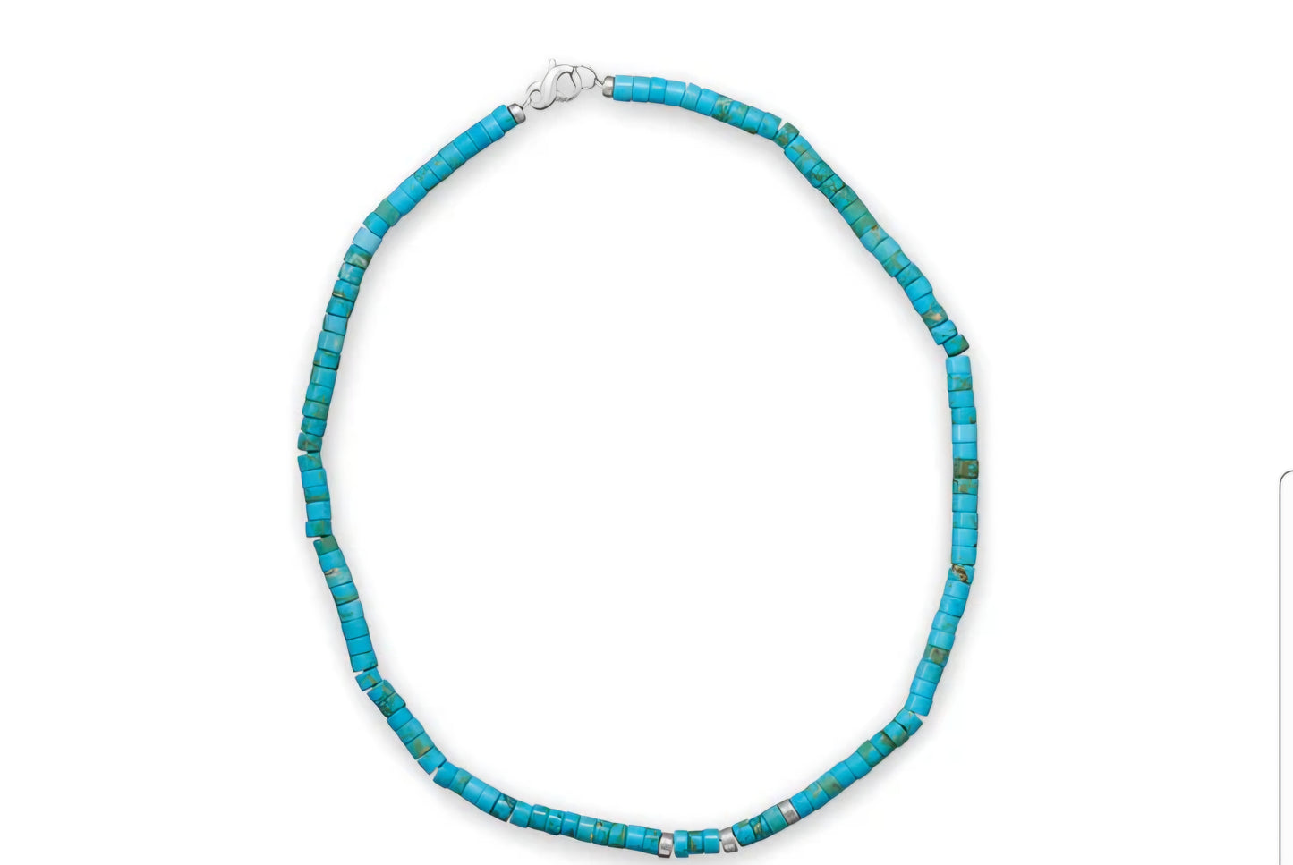 21" Reconstituted Turquoise Heishi Bead Necklace