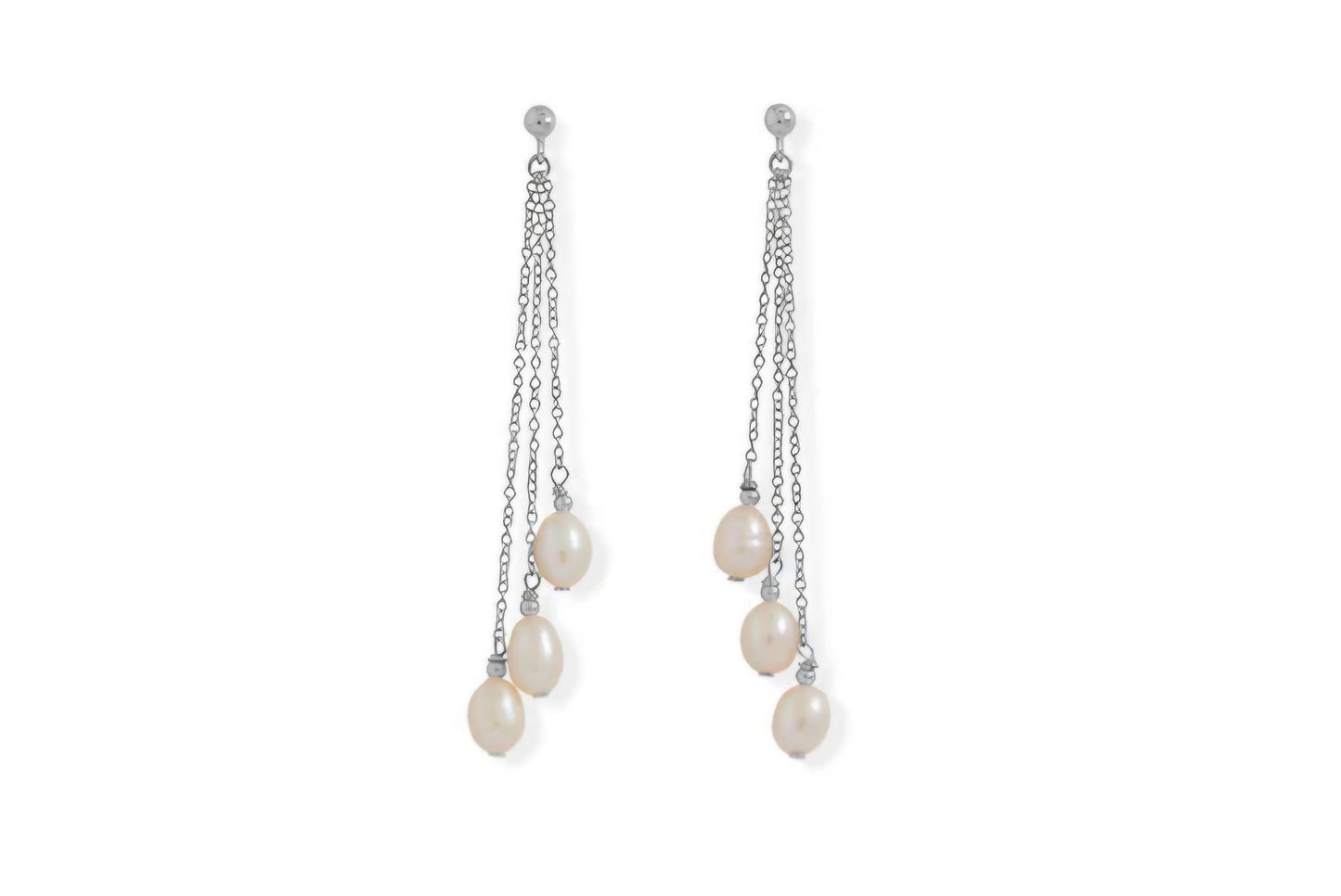Cultured Freshwater Pearls Chain Drop Earrings