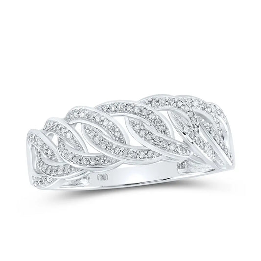 10kt Yellow Gold Mens Round Diamond Cuban Link Ring 1/4 Cttw